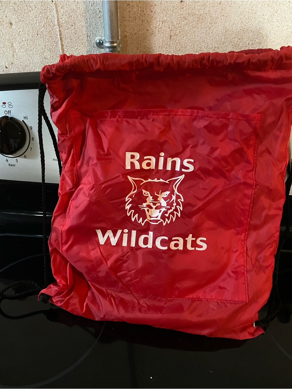 Rains Red Wildcats Drawstring Backpack